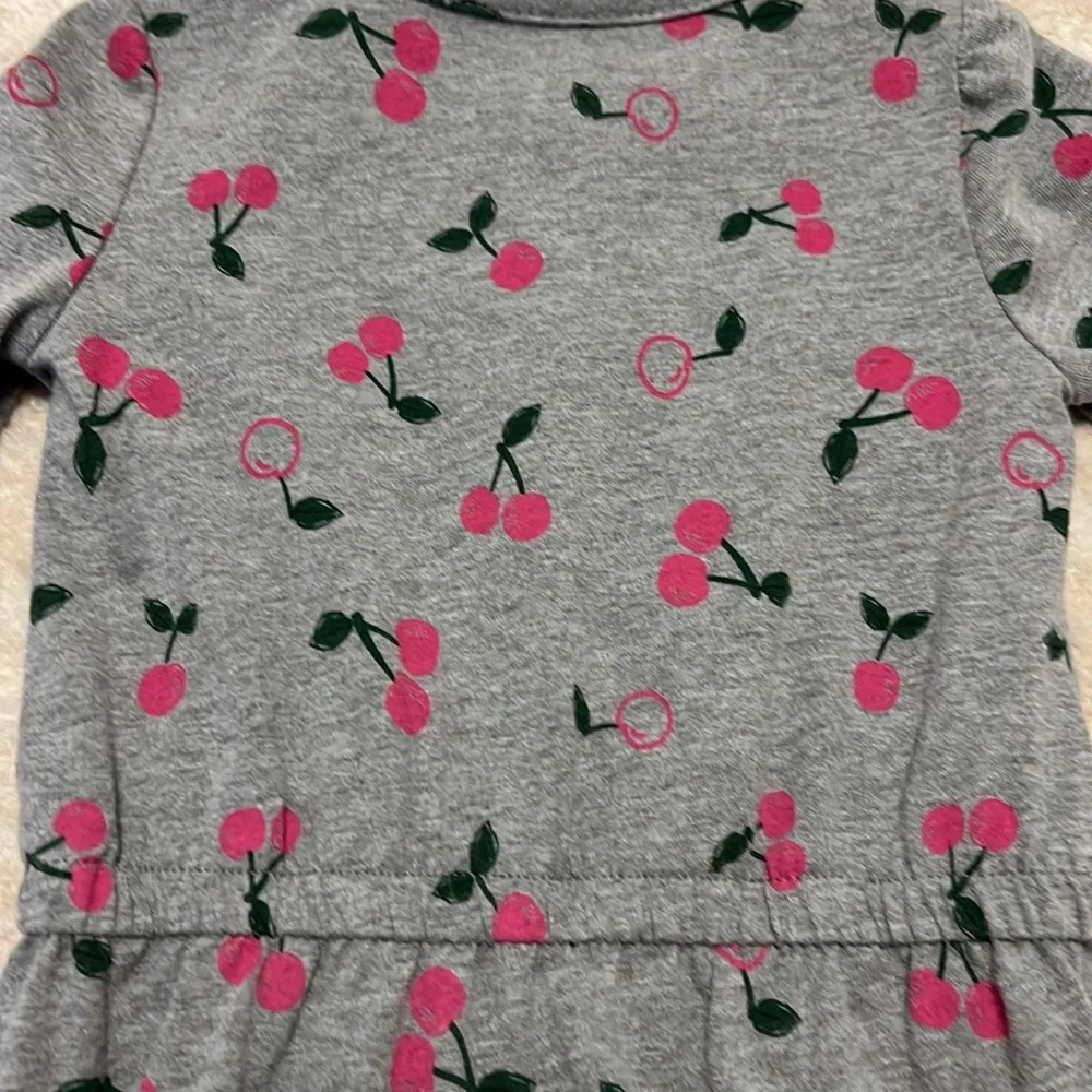 Baby Girls Just For One Carters Gray Cherry Jumpsuit! Never worn!